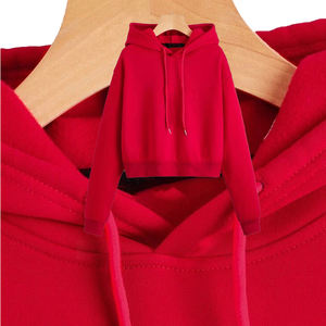 <b>Trendy</b> High Quality Solid Color Custom Drop Shoulder Full Sleeves Oversized Crop Top <b>Hoodie</b> For Women - Product Image 6