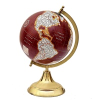 Globo del mundo de gran tamaño con acabado de acero y Base globo de mapa político educativo para Globo de casa para niños que aprenden geografía