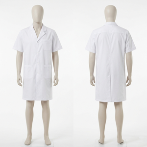 Blouse de laboratoire professionnelle en polyester-coton 200 GSM blanche, avec logo brodé ou imprimé sur mesure, vêtement de travail - Product Image 6
