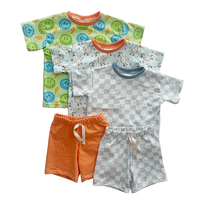 Ensembles de shorts et hauts pour enfants en coton biologique, ensembles de shorts pour enfants personnalisés, ensembles de vêtements d'été pour enfants, vêtements durables pour garçons