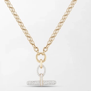 Collier en or jaune 14 carats avec diamants de laboratoire ronds de 2,35 carats, serti en T, qualité GH-VS, pour mariage, fiançailles ou soirée. - Product Image 1