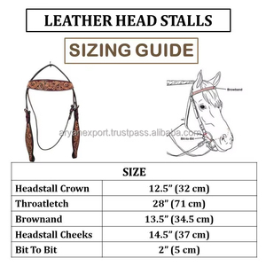 Nouveau casque de cheval en cuir usiné à la main de conception personnalisée pour la tête de bride occidentale équipement de cheval en cuir de vachette véritable - Product Image 2