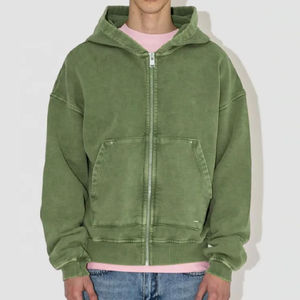 Sweats à capuche pour hommes avec logo personnalisé de haute qualité 100% coton 450Gsm surdimensionné éponge française Vintage lavage à l'acide épaule tombante pour l'hiver - Product Image 1