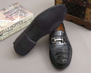 Chaussures décontractées pour hommes en cuir, pour toutes les saisons (été, printemps, hiver), à enfiler, semelle intermédiaire en caoutchouc, souples, adaptées au monde des affaires - Product Image 3