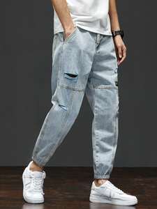 Jeans cargo pour homme, coupe classique, pantalon en denim, plusieurs poches utilitaires, tissu durable, décontracté, à porter tous les jours, tendance, streetwear, hip hop - Product Image 2