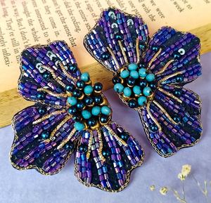 Pendientes bordados a mano, pendientes personalizados con múltiples cuentas, joyería festiva para mujer al mejor precio, pendientes con cuentas. - Product Image 3