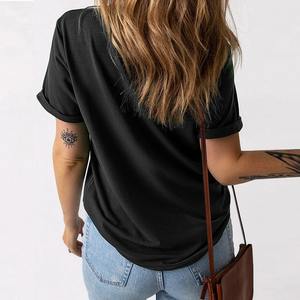 เสื้อยืดผ้าฝ้าย100% โอเวอร์ไซส์สำหรับ2025ฤดูร้อนเสื้อยืดลำลองแขนสั้นสีทึบแบบสวมหัวสำหรับงานปาร์ตี้เสื้อท่อนบน - Product Image 5