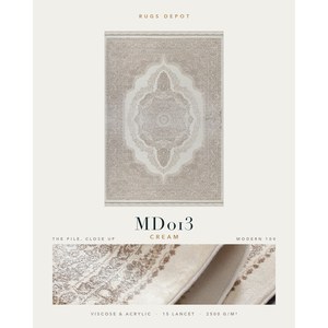 พรมวิสโคสและอะคริลิกแบบขายส่ง รุ่น MODERN 100 MD013 สีครีม ผลิตด้วยเครื่องจักรแบบตุรกี สำหรับห้องนั่งเล่น โรงแรม และโครงการต่างๆ - Product Image 2
