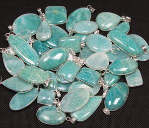 จี้พลอยอเมซอนธรรมชาติทำด้วยมือจี้สร้อยคอเครื่องประดับจี้คริสตัลอเมซอนไนท์สำหรับผู้หญิงขายส่งจี้จำนวนมาก - Product Image 3