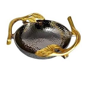 Hammered Design Shiny Finishing Salad Mixing <b>Bowl</b> For Fruit <b>Bowl</b> Tableware Decoration Sustainable <b>Serving</b> <b>Bowl</b> With Handle - Product Image 1