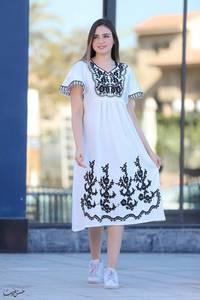 Vestido de manga corta de diseñador para mujer, ropa mexicana bordada para Halloween - Product Image 5