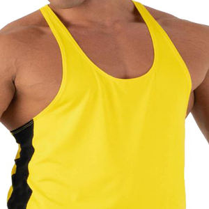 Vêtements de musculation pour hommes, débardeur racerback de couleur unie, fait sur mesure, en coton et polyester, avec service OEM - Product Image 1