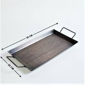 Plateau de service rectangulaire en aluminium pour la vaisselle en métal de fête et de cuisine à la maison - Product Image 1