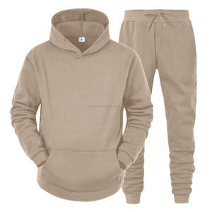 Ensemble survêtement homme personnalisé en molleton 100% coton de haute qualité, sweat-shirt et pantalon de jogging unisexe surdimensionné - Product Image 1