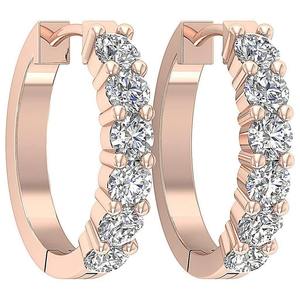 Boucles d'oreilles en diamant de laboratoire en gros, or 14 carats, certifiées IGI, 0,80 ct, DEF VS1, taille ronde brillante, 3,5 g - Product Image 2