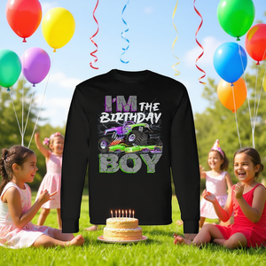 T-shirt a maniche lunghe coordinata per la festa di compleanno del bambino, ideale per la famiglia, abbigliamento promozionale per feste - Product Image 3