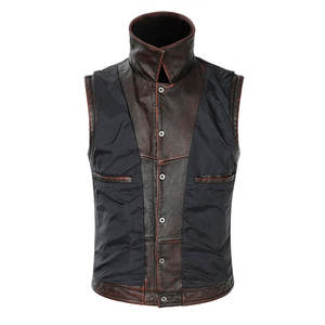 Chaleco de cuero de invierno personalizable de alta calidad para hombre, botón a prueba de viento, cierre de cremallera, impermeable, informal, estilo superior, logotipo, precio por - Product Image 4