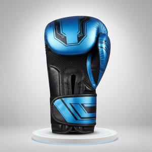 Premium Metallic Leather Training <b>Gloves</b> with <b>Lace</b> Up and Hook Loop Closure for Professional Heavy Bag Workout and Sparring - Product Image 1