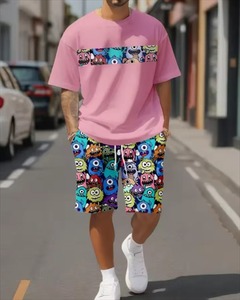 Conjunto de pantalones cortos y camisa de media manga de verano para hombre de la mejor calidad con cierre de cordón logotipo personalizado de secado rápido y transpirable OEM - Product Image 4