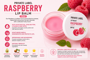 Bálsamo Labial de Frambuesa de Marca Privada SPF10 15ml OEM |   Cuidado Labial Hidratante con Manteca de Karité y Vitamina E |   España UE - Product Image 2