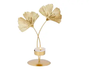 Ginkgo Leaf Tea Light Candle Holder Nordic Style A Perfect Eye Catching Focal Point For Any Type Of Home Decoration