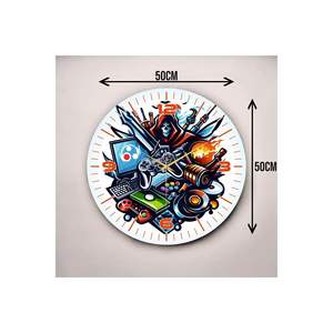 Silent Gamer Design 50cm Horloge murale en bois Impression couleur Motif cadeau - Product Image 4