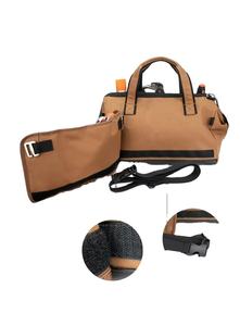 Brown Tool Bag With Multiple Pockets Durable Carry Case For Tools Equipment Storage - Product Image 2