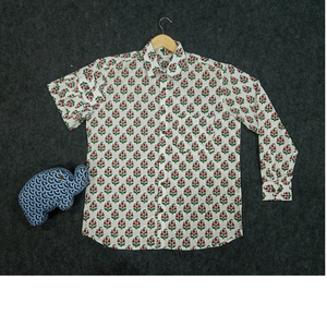 เสื้อเชิ้ตผ้าคอตตอน100% ลายดอกสำหรับผู้ชายเสื้อเชิ้ตสั่งพิมพ์ลายดอกสำหรับใส่ได้ตามต้องการ - Product Image 1