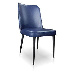 Swensea Chaise de salle à manger à pieds en métal au design moderne avec tissu et cuir Caractéristiques ergonomiques pour bureau à domicile Villa Vente chaude pour les centres commerciaux - Product Image 4