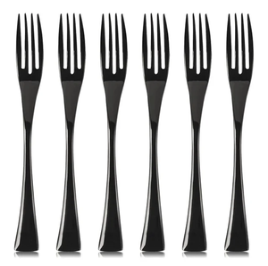 Offre Spéciale Fourchette à dîner en métal noir chic ensemble de 6 pièces prix de gros mariage Restaurant Hôtel Maison - Product Image 5