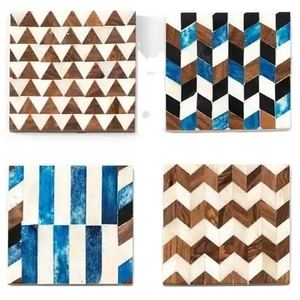 Posavasos Antideslizantes y Ecológicos de Resina y Incrustaciones de Hueso para Tazas de Té y Café, Posavasos Hechos a Mano para Protección de Mesa - Product Image 4