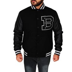 Nuevo diseño 2025, chaqueta de bola Base bordada con parches personalizados para hombres y mujeres, chaqueta Varsity con mangas de cuero genuino de alta calidad - Product Image 1