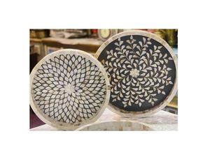 Bandeja para servir con incrustaciones de madreperla de regalo de nuevo estilo, regalo de Ramadán, bandeja con incrustaciones de madreperla de forma redonda, platos decorativos para servir - Product Image 5