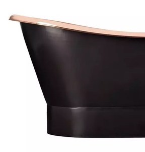 Haute qualité Thaine pleine lisse Antique noir cuivre Double pantoufle piédestal cuivre baignoire pour villas - Product Image 4