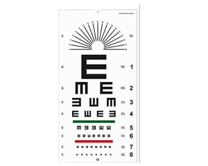 EQUIPEMENT OPHTALMIQUE TABLEAU "E" ANALTÉRÉ AVEC LIGNES ROUGES/VERTES 20 FT 4409 LIVRAISON GRATUITE... - Product Image 4