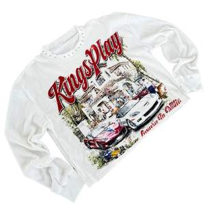 Camiseta Térmica Gráfica de Manga Larga para Mujer, de Algodón con Tejido Waffle, Cuello Redondo, Estilo Urbano, con Diseño de Coche Vintage, Ropa Casual - Product Image 2