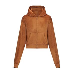 Sweat à capuche en velours pour femmes pull velours sweat Jogging sweat Sport Wear sweat à capuche prix de gros - Product Image 3