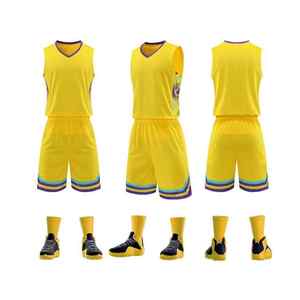 Uniforme de maillot de basket-ball brodé réversible de haute qualité pour hommes maille de Sublimation personnalisée à séchage rapide avec conception d'équipes - Product Image 2