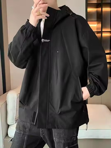Veste varsity softshell pour homme XXL avec col roulé, fermeture éclair, design imprimé - OEM personnalisé, imperméable pour l'hiver - Product Image 2