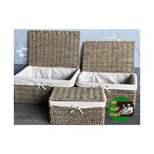 Sac de plage en jonc de mer tissé naturel du Vietnam, sac fourre-tout d'été en paille, mode écologique, vente en gros, style d'été écologique - Product Image 1