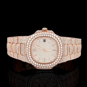 Relojes Mecánicos Automáticos Personalizados de Alta Calidad con Moissanita y Diamantes para Hombre y Mujer, Relojes de Lujo de Diseñador con Incrustaciones Completas - Product Image 4