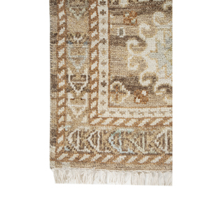 Tapis en laine noué à la main Savana, beige et marron, motif médaillon rectangulaire abstrait, pour entrée, couloir - 9x12 LSEA-1047 - Product Image 4