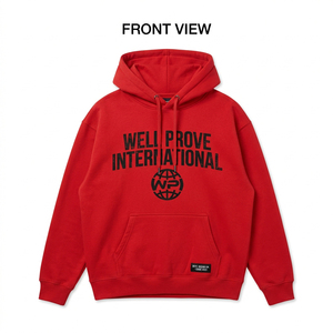 เสื้อฮู้ดดี้ผ้าฝ้ายฟลีซพรีเมียม 350 GSM พร้อมกระเป๋าหลังปักโลโก้ตามสั่ง เนื้อผ้าระบายอากาศได้ดี อุ่นสบาย สีขาว ดำ เทา ขอบยางยืด - Product Image 5