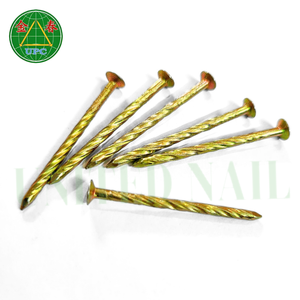 Clavos de Acero de 1-3/8 Pulgadas con Gran Poder de Sujeción, Cabeza Cuadrada Chapada en Amarillo, Tipos de Vástago Liso/Anillado/Tornillo, de Fábrica en Vietnam - Product Image 1