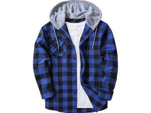 Streetwear unisexe flanelle T-Shirt à capuche avec capuche à carreaux décontracté chemise à manches longues coupe ample surdimensionné mode vente en gros - Product Image 3