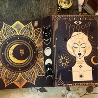 Diario de Cuero con Estampado de la Diosa Lunar Mística, Al Amir, Cuaderno de Tarot Celestial Hecho a Mano, Cuaderno de Bocetos Oculto, Regalo para Ella