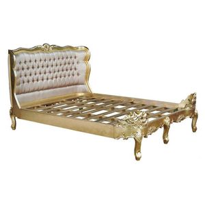 Cama francesa antigua clásica-Caoba pintada en oro-241 - Product Image 4