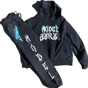 Venta al por mayor de alta calidad chándal 100% algodón polar hombres ropa deportiva invierno serigrafía chándal para hombres - Product Image 2