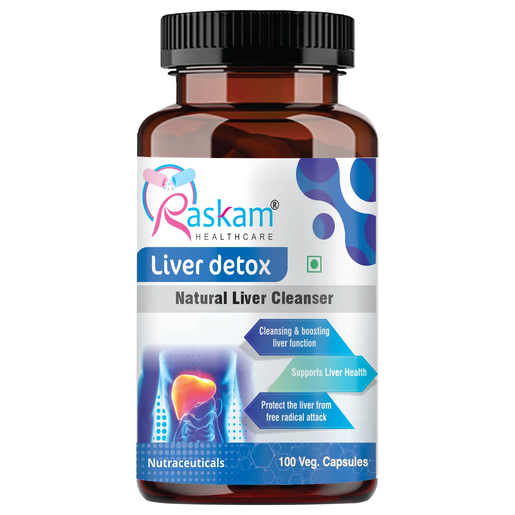 Raskam fegato Detox-capsule 100 proteggono il fegato dai radicali liberi supporto epatico boost metabolismo formula capsula