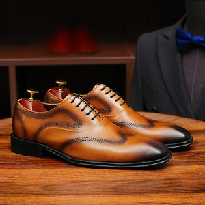 Chaussures Oxford en cuir de vachette pleine fleur avec talon amorti et design antidérapant, chaussures habillées pour hommes, chaussures en cuir - Product Image 2